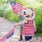 Pom Pom Garland 4th of July Decorations, Patriotic Red White Blue Felt Ball Garland, 3-Pack 6.6ft Long 24 Cute Pompom Balls String, Christmas Tree Decor Ornaments for Home Birthday Holiday Party